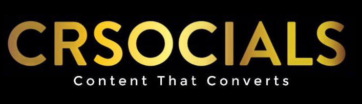 CRSOCIALS logo black and gold branding