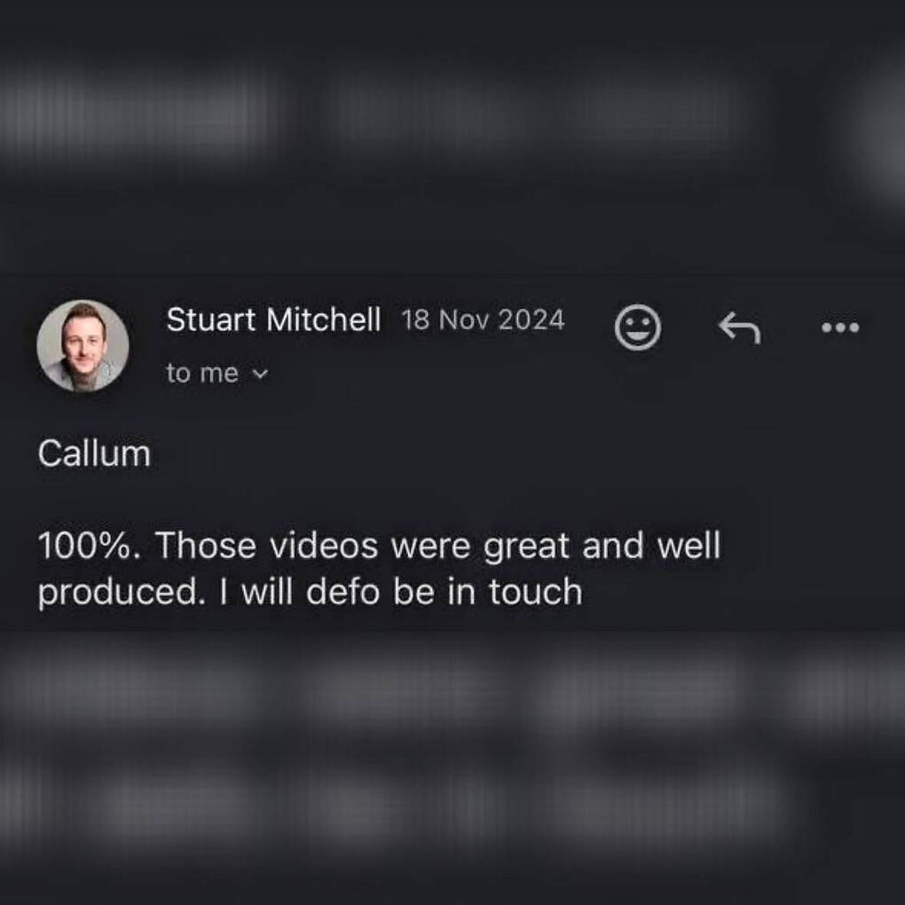 Positive feedback screenshot from a CRSOCIALS client